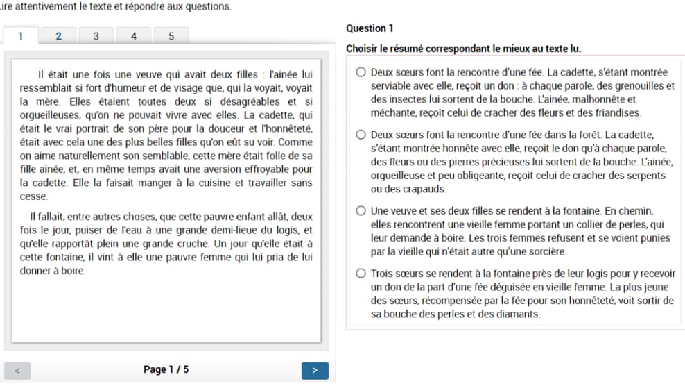 Un exercice issu de l'évaluation de français en sixième.