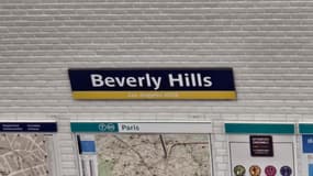 La station de métro Belleville renommée Beverly Hills, le 12 septembre 2024. 