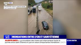 Fortes pluies: l'A47 en partie inondée entre Lyon et Saint-Étienne