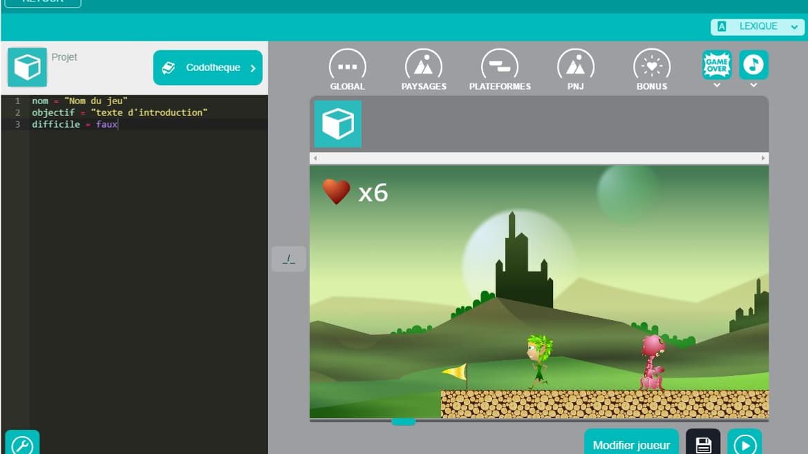 L'application GameCode.