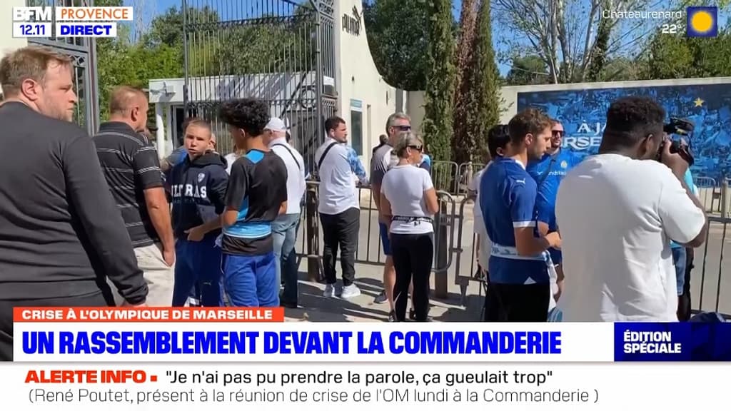 Des supporters marseillais à la Commanderie le 23/09/2023 Des supporters marseillais à la Commanderie le 23/09/2023