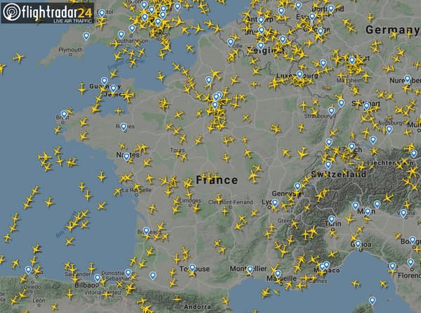 Les vols au dessus de la France le 19 mars 2020