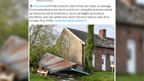 Une tornade a traversé le département du Pas-de-Calais, ce lundi 8 avril 2024