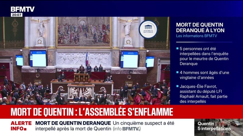 Mort de Quentin à Lyon: le débat politique s'enflamme à l'Assemblée nationale