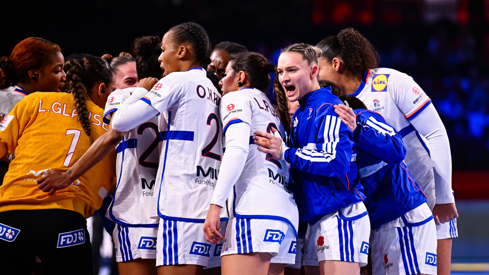 L'équipe de France féminine de handball lors de l'Euro 2024.