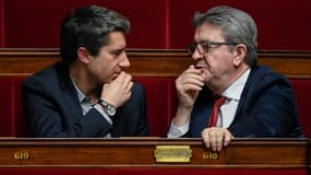 Le député de la Somme, François Ruffin, le 5 février 2019 à l'Assemblée nationale avec Jean-Luc Mélenchon, lorsque ce dernier était encore député 