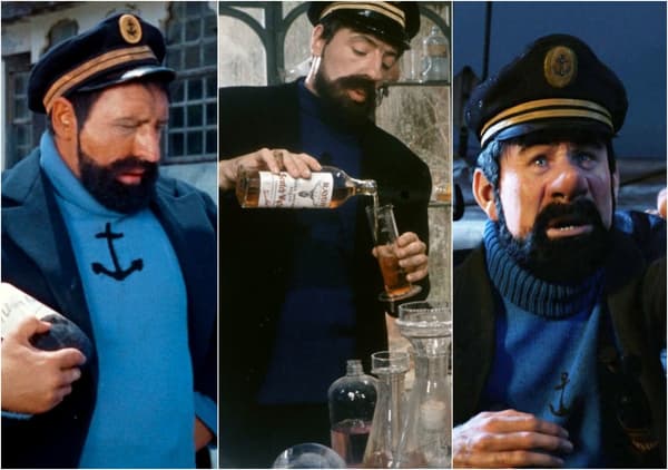 Le Capitaine Haddock interprété au cinéma par Georges Wilson, Jean Bouise et Andy Serkis