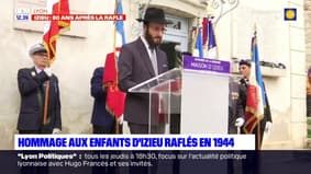 80 ans de la rafle des enfants d'Izieu: les noms des déportés sont lus par des scouts, suivis par un kaddish du rabbin de Villeurbanne