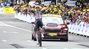Kaden Groves vainqueur de la 20e étape du Tour de France entre Nantua et Pontarlier, le 26 juillet 2025.