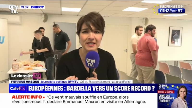 Élections européennes: les soutiens de Jordan Bardella se réunissent au QG du Rassemblement national pour suivre le débat événement sur BFMTV