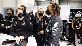 Lewis Hamilton avec l'écurie Mercedes, à Spa-Francorchamps le 28 août 2021 