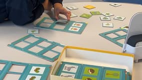 Un enfant de l'unité d’enseignement élémentaire autisme (UEEA) de l'école Victor Hugo à Val-de-Reuil dans l'Eure, le 26 février 2025