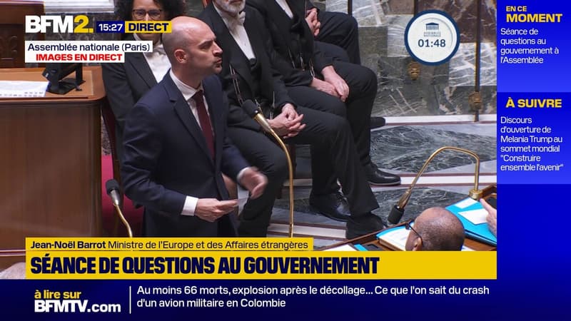 Jean-Noël Barrot: "La France a fait honneur à ce qu'elle doit être : une puissance d'équilibre qui ne se laisse pas entraîner dans des guerres qu'elle n'a pas choisies"
