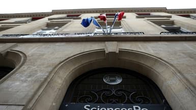L'entrée de Sciences Po à Paris, le 13 mars 2024
