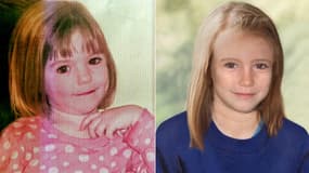 Madeleine McCann, âgée de 3 ans, et son portrait vieilli en 2012.