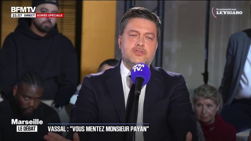 Municipales à Marseille: "Vous êtes la femme la plus condamnée de France", répond Benoît Payan à Martine Vassal (LR)