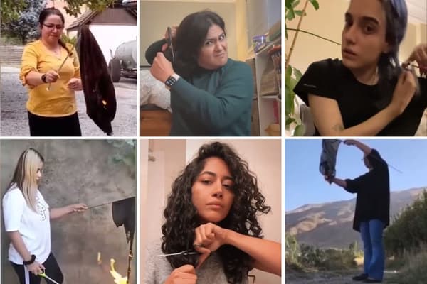 Des vidéos d'Iraniennes, publiées sur les réseaux sociaux, en train de se couper les cheveux ou de brûler leurs voiles face caméra.