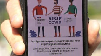 L'application StopCovid sur un téléphone, le 6 juin 2020 L'application StopCovid sur un téléphone, le 6 juin 2020