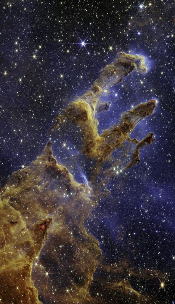 Les piliers de la création capturés par le télescope James Webb. 