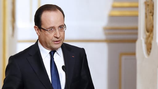 Le président François Hollande présente les grandes lignes du projet de moralisation de la vie politique, le 10 avril 2013 à l'Elysée