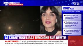 "Je chante pour celles et ceux qui sont opprimés en Iran", témoigne Liraz Charhi, actrice et chanteuse israélienne d’origine iranienne, depuis Tel-Aviv (Israël)