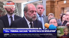 Éric Dupond-Moretti sur le tribunal saccagé d'Aurillac: "Il y a 250.000 euros de dégradations"