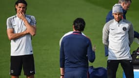 Edinson Cavani, Unai Emery et Neymar