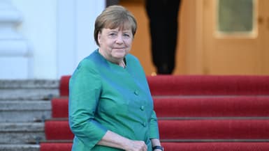 L’ancienne chancelière allemande Angela Merkel arrive pour un banquet d’État organisé par le président allemand en l’honneur du président français Macron au palais présidentiel Bellevue à Berlin. Le 26 mai 2024. (Photo d'illustration)