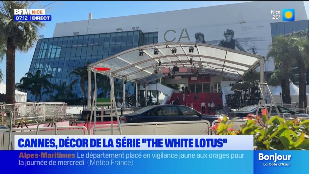 Le tournage de la série "The White Lotus" occupe les marches du Festival de Cannes