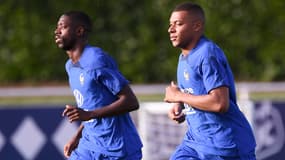 Kylian Mbappé et Ousmane Dembélé à l'entraînement avec l'équipe de France