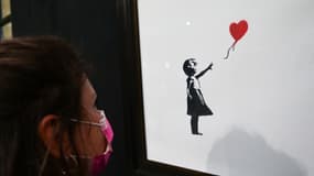 Un exemplaire de "La fille au ballon", à Milan en 2021
