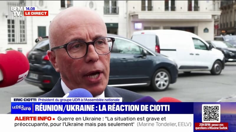 Réunion sur la guerre en Ukraine à l'Élysée: Éric Ciotti souligne 