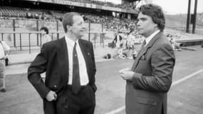 Jean-Michel Aulas et Bernard Tapie en 1989