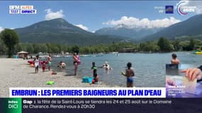 Embrun: les premiers baigneurs au plan d'eau