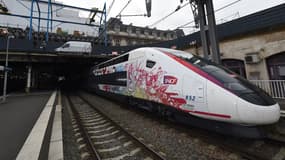 Le  TGV sud-ouest, baptisé L'Océane, en gare de Bordeaux.