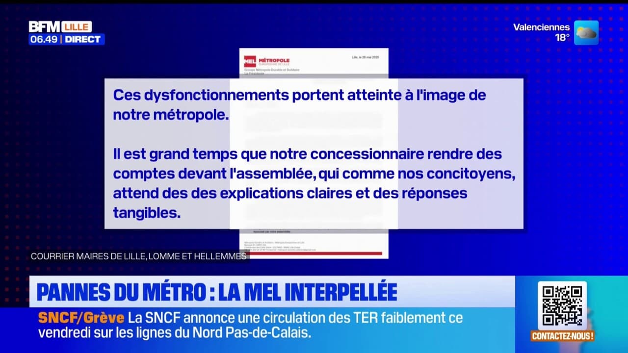 Pannes du métro: les maires de Lille, Lomme et Hellemes interpellent la métropole