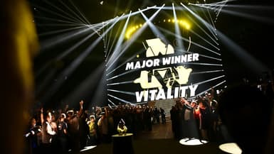 L'équipe française "Vitality" remporte la finale de "Counter Strike: Global Offensive" (CS:Go), le 21 mai 2023 à l’Accor Arena de Paris-Bercy