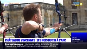 Château de Vincennes: l'équipe de France de tir à l'arc s'entraîne pour la Coupe du monde