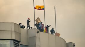 Manifestants à Quito. 
