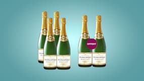 Offre de Noël : achetez 4 bouteilles de champagne Cdiscount vous en offre 2 supplémentaires