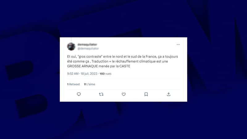 Capture d'écran Twitter climatosceptique, illustration.