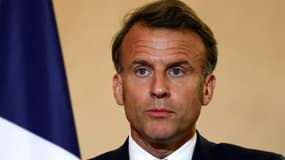 Le président français Emmanuel Macron prononce un discours à Paris, le 5 mai 2025