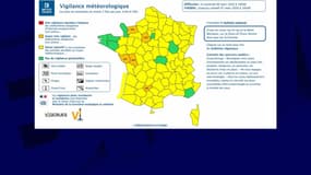 Carte des vigilances sur l'Hexagone le 6 mars 2020