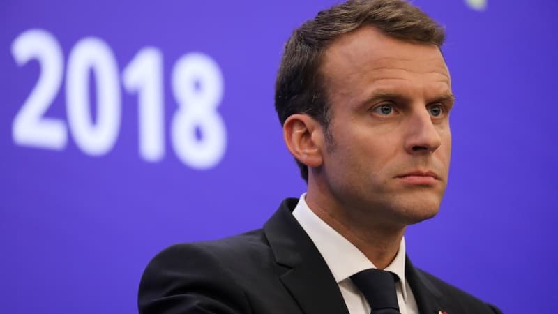 Emmanuel Macron lors d'une conférence de presse au sommet entre l'UE et les Balkans à Sofia, en Bulgarie, le 17 mai 2018.