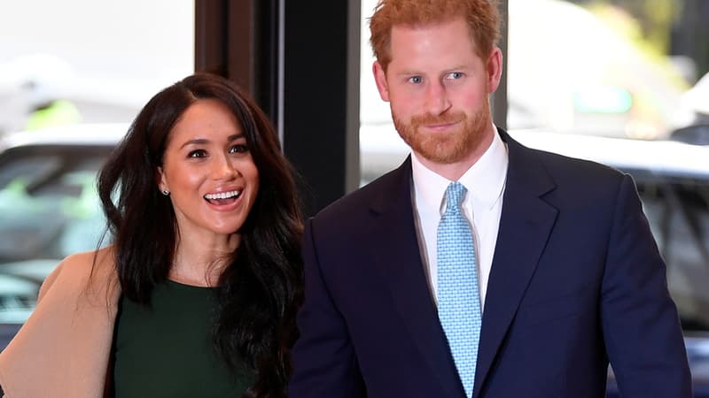 Le prince Harry et son épouse Meghan lors de leur arrivée à la cérémonie des WellChild awards à Londres le 15 octobre 2019