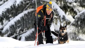Un exercice de sauvetage en montagne en cas d'avalanche, le 19 décembre 2017 aux Gets. 