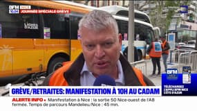 Nice: manifestation depuis le Centre administratif départemental des Alpes-Maritimes