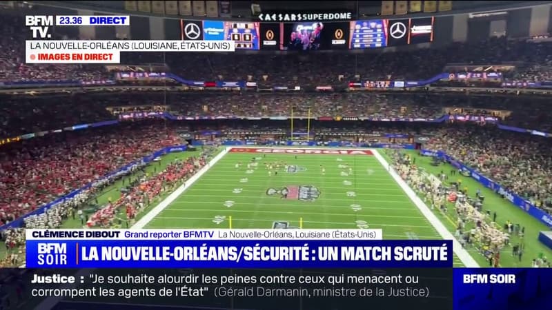 La Nouvelle-Orléans: BFMTV au Sugar Bowl, match universitaire de football américain, maintenu sous sécurité maximale