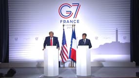 Emmanuel Macron et Donald Trump lors d'une conférence de presse au G7 de Biarritz ce lundi.