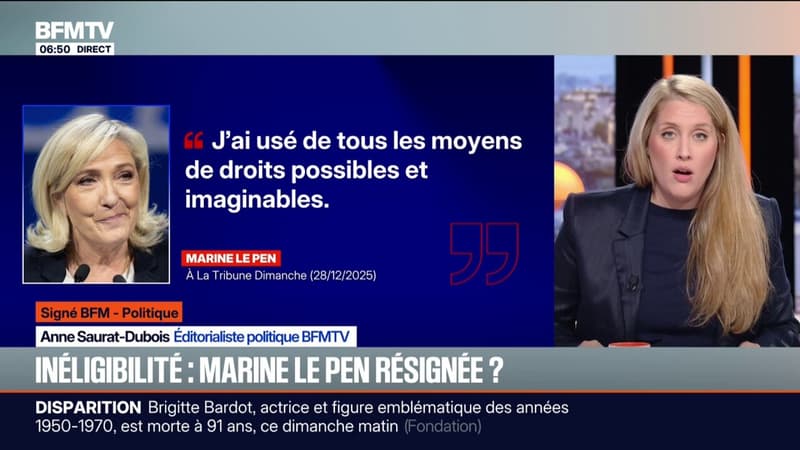 SIGNÉ BFM - "Jordan Bardella peut gagner à ma place": Marine Le Pen s'est confiée sur son avenir politique dans La Tribune Dimanche
